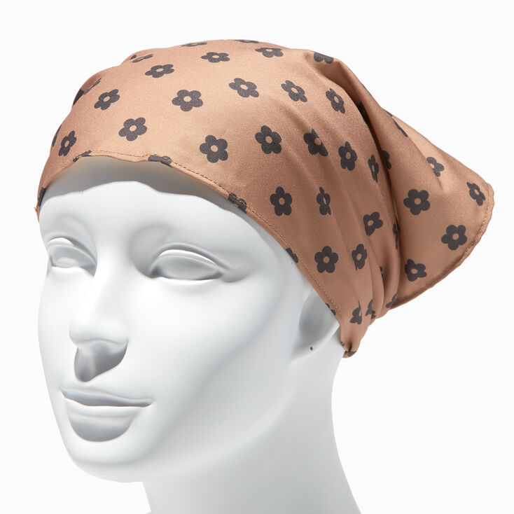 Brown Daisy Groovy Head Scarf,