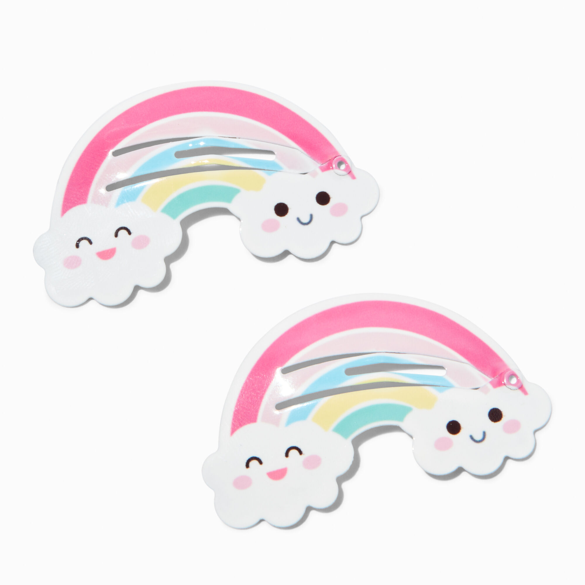 View Claires Club Snap Hair Clips 2 Pack Rainbow information