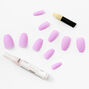 Pastel Matte Lilac Coffin Vegan Faux Nail Set - 24 Pack,
