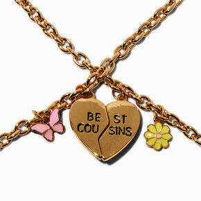Best Friends Best Cousins Split Heart Chain Bracelets - 2 Pack,