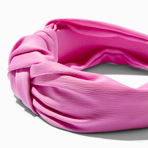 Bright Pink Textured Knotted Headband,