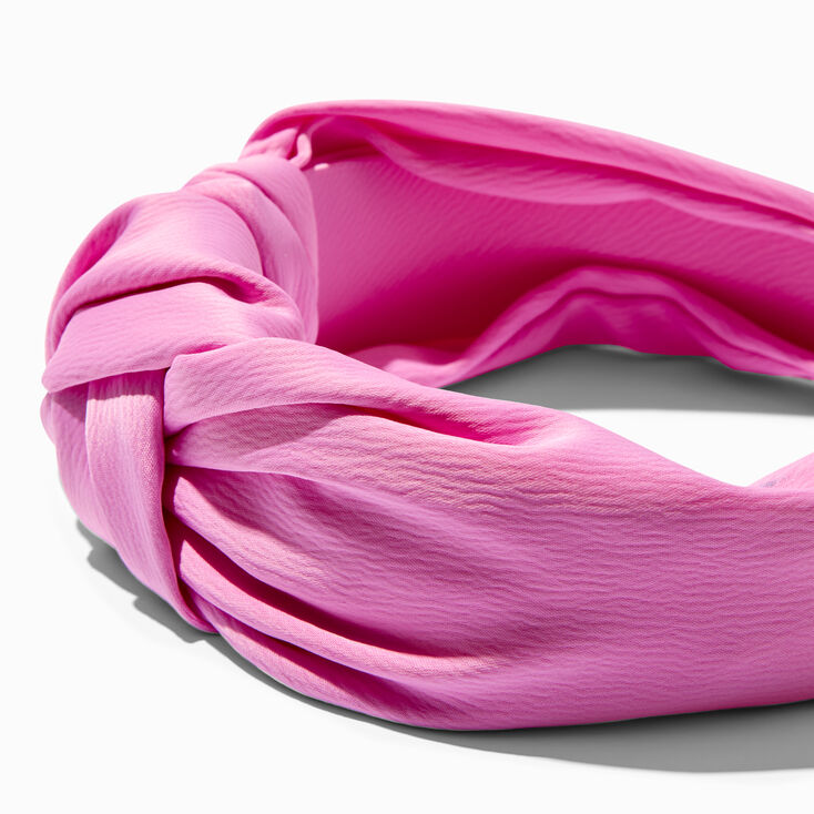 Bright Pink Textured Knotted Headband,