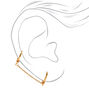 Goldplated 10MM Connector Chain Huggie Hoop Earrings,