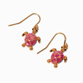 Pink Turtle Drop Earrings,