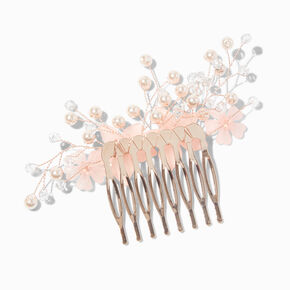 Blush Pink Pearl Flower Hair Comb,