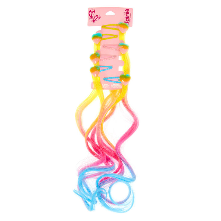 Claire&#39;s Club Rainbow Faux Hair Snap Clips - 6 Pack,