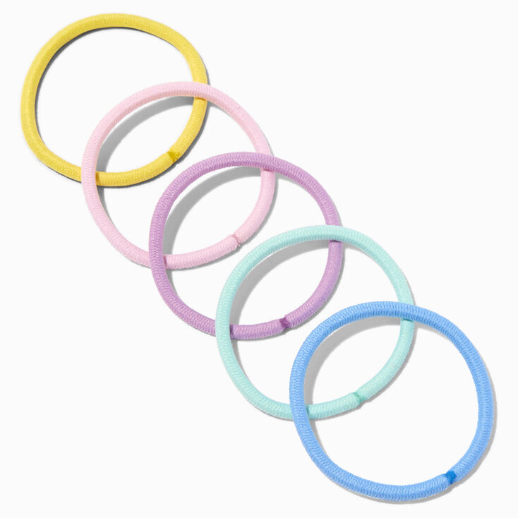 Mixed Pastels Lurex Hair Ties - 12 Pack,