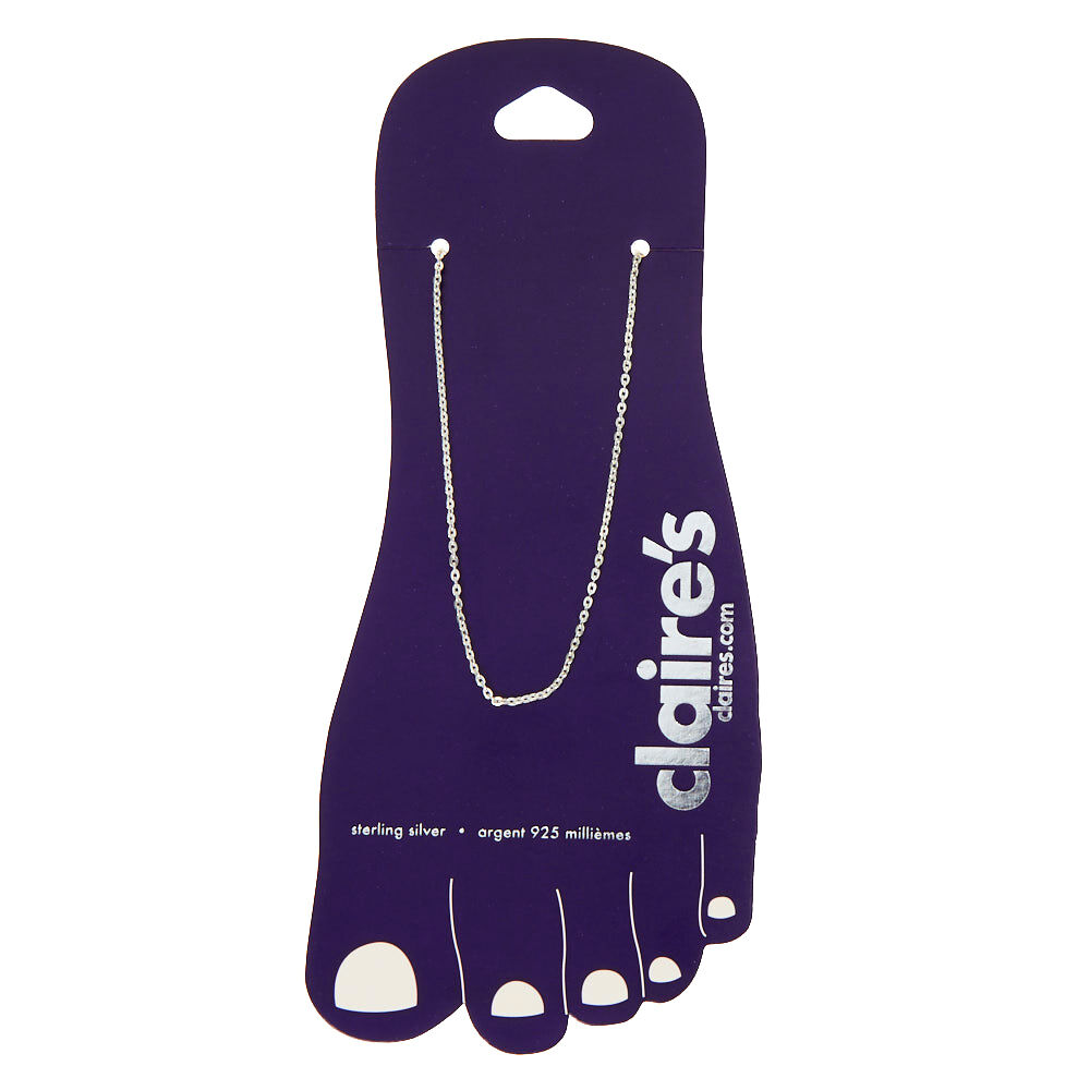 Sterling Silver Simple Chain Anklet,