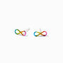 Sterling Silver Rainbow Infinity Symbol Stud Earrings,