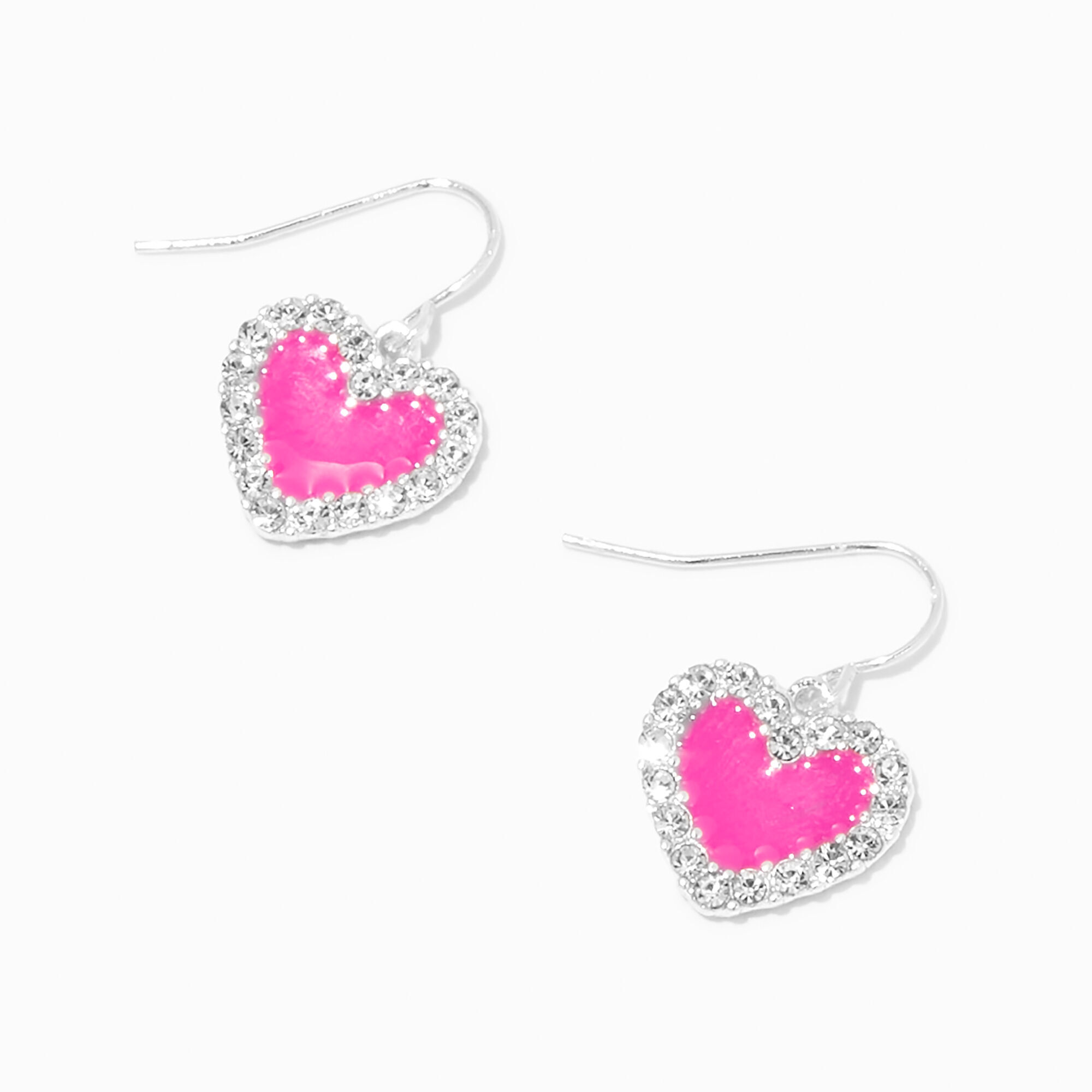 Hot pink outlet heart earrings