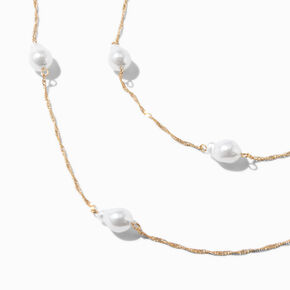 Gold-tone Pearl Multi-Strand Necklace,