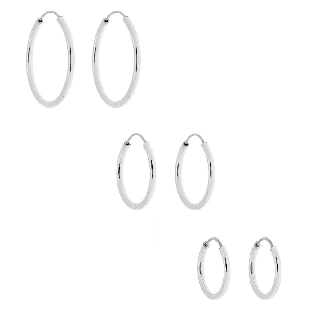 Silver Mini Hoop Earrings - 10MM, 12MM, 15MM,