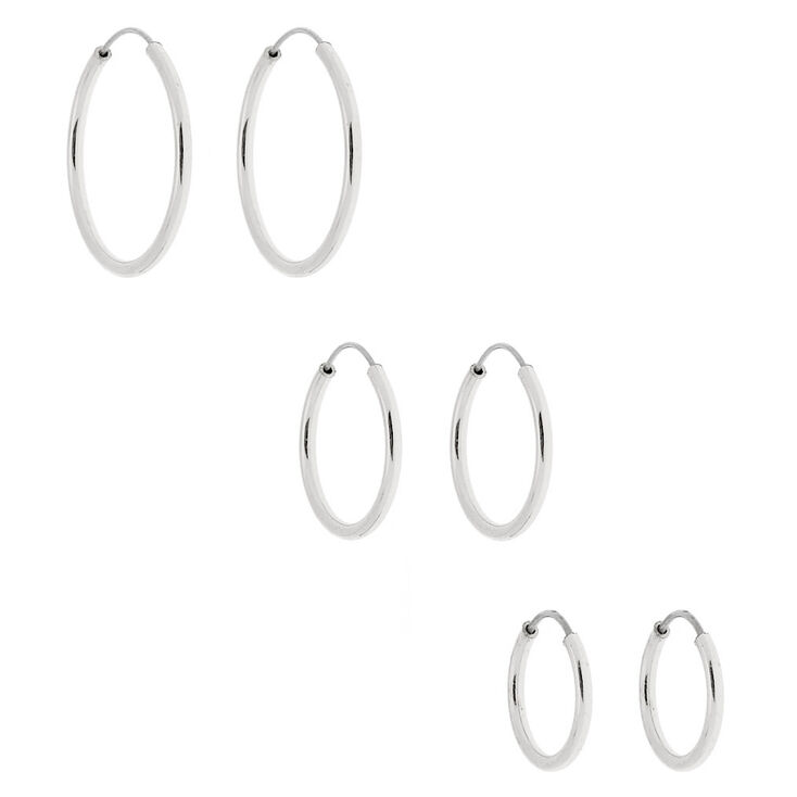 Silver Mini Hoop Earrings - 10MM, 12MM, 15MM,