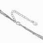 Burnished Silver Cross &amp; Snake Multi-Strand Y Necklace,