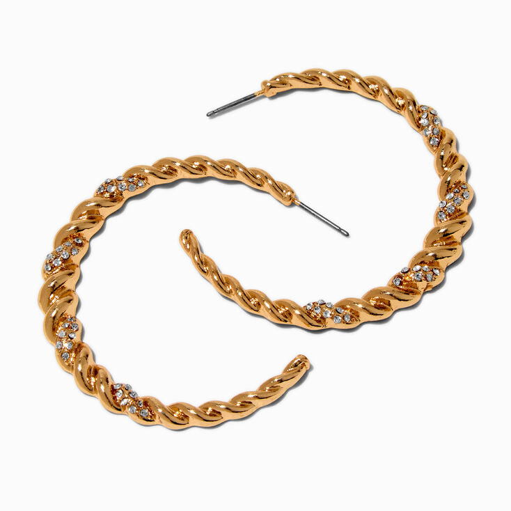 Gold-tone Bubble Hoop Earrings,