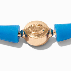 Bracelet en silicone visage souriant bleu,