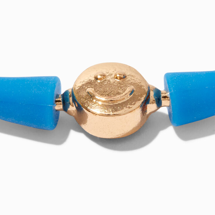 Blue Happy Face Silicone Bracelet,