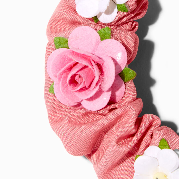 Claire&#39;s Club Dainty Flower Pink Scrunchie,