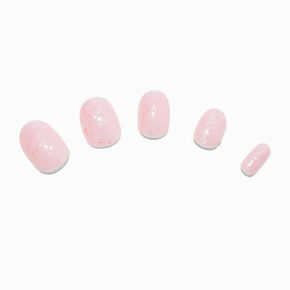 Pink Chunky Glitter Almond Vegan Faux Nail Set - 24 Pack,