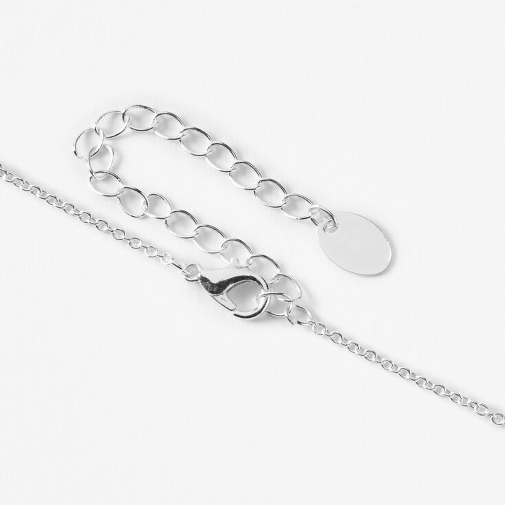 Silver Initial Mood Pendant Necklace - C,