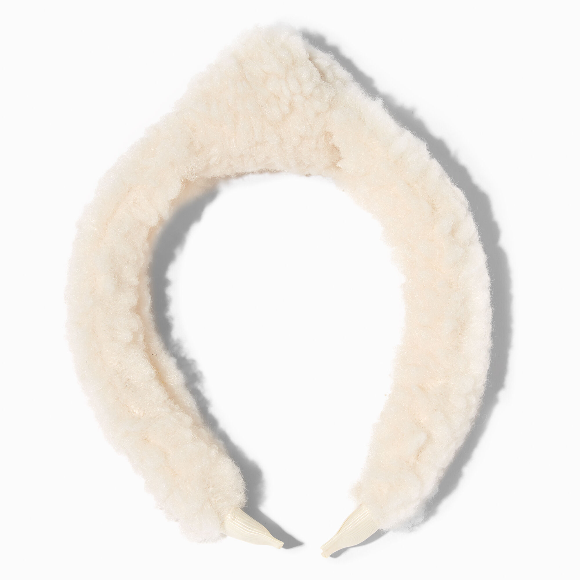 Claire's Club Ivory Sherpa Knotted Headband,