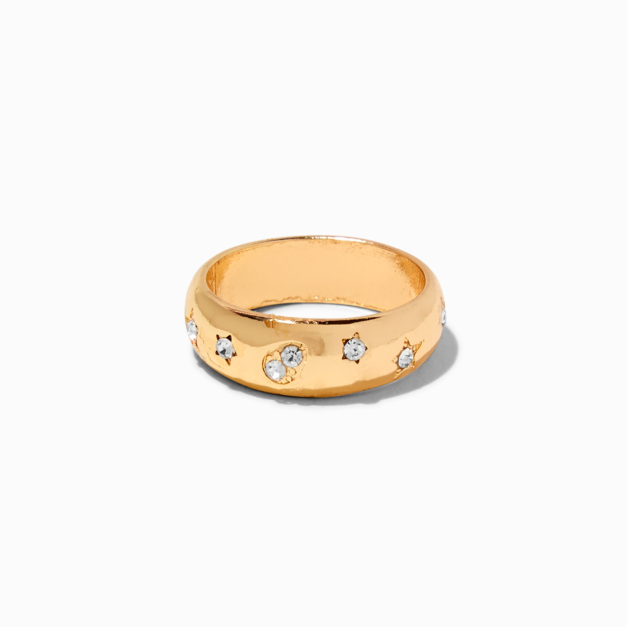View Claires Tone Celestial Band Ring Gold information