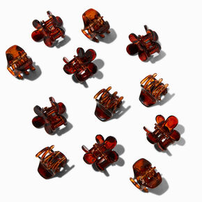 Tortoiseshell Flower Mini Hair Claws - 12 Pack,