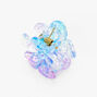Clear Iridescent Flower Hair Claw - Blue,