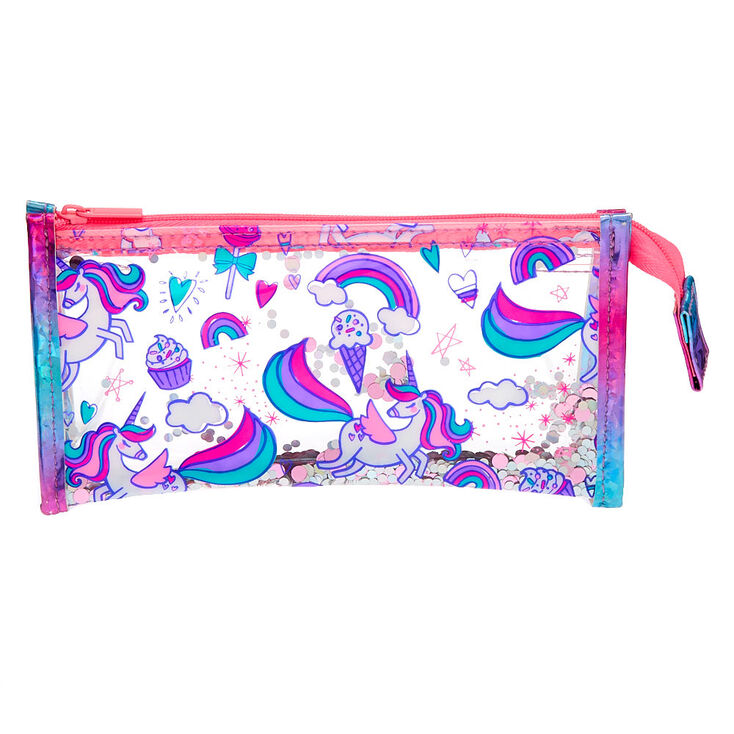Miss Glitter The Unicorn Shaker Beads Makeup Bag Clear Claire S