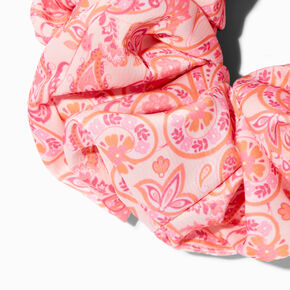 Pink Paisley Print Giant Hair Scrunchie,