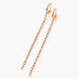 Gold 15MM Embellished Linear Huggie Hoop Earrings,