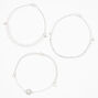 Silver-tone Pearl Chain Bracelets - 3 Pack,