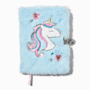 Unicorn Gem Furry Lock Diary,