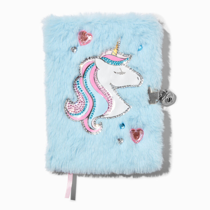 Unicorn Gem Furry Lock Diary