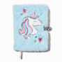 Unicorn Gem Furry Lock Diary,