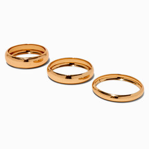 Bracelets bangle &eacute;pais aux designs vari&eacute;s couleur dor&eacute;e - Lot de 3,
