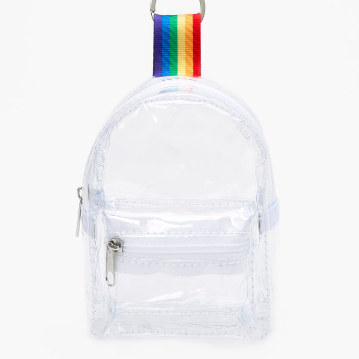Porte-cl&eacute;s mini sac &agrave; dos transparent,