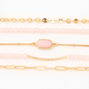 Gold &amp; Pink Beaded Bracelet Set - 5 Pack,