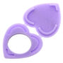 Silicone Heart Compact Mirror - Purple,