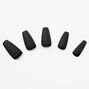 Matte Black Squareletto Faux Nail Set - 24 Pack,