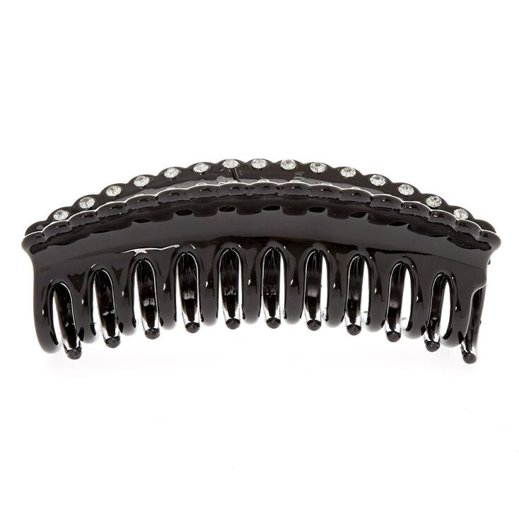 Scalloped Stone Hair Claw - Black,
