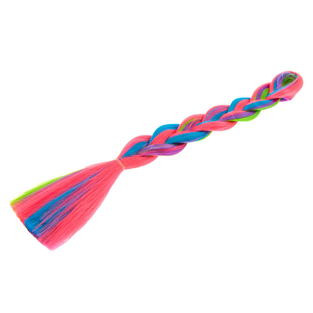 Chunky Rainbow Faux Hair Braid Extension,