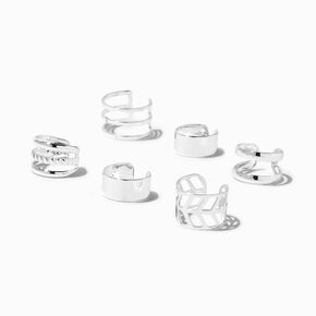 Silver-tone Geometric Ear Cuffs - 6 Pack,