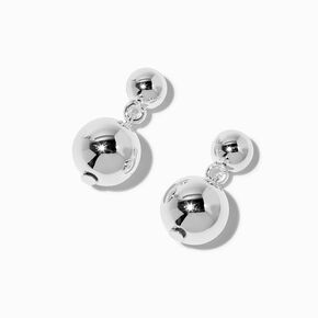 Silver-tone Two Ball Stud Earrings,