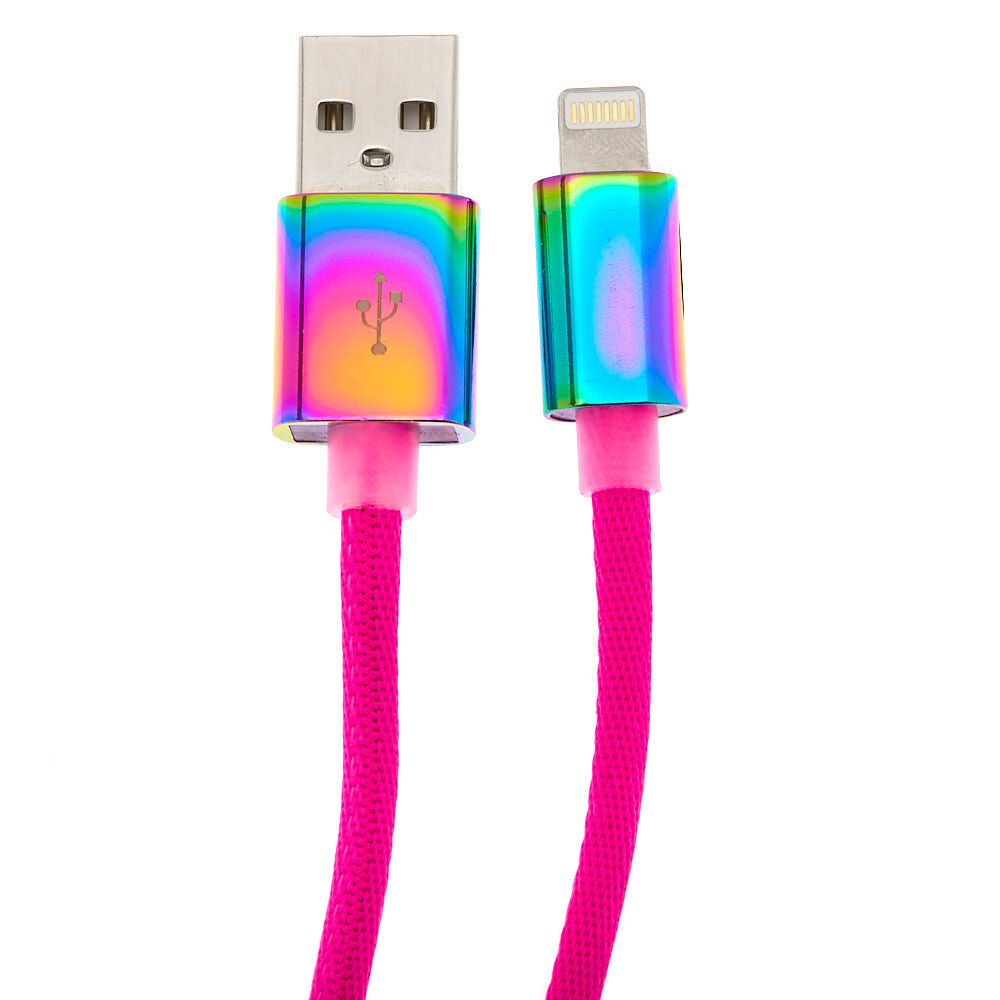 Rainbow Neon Long USB Cord,