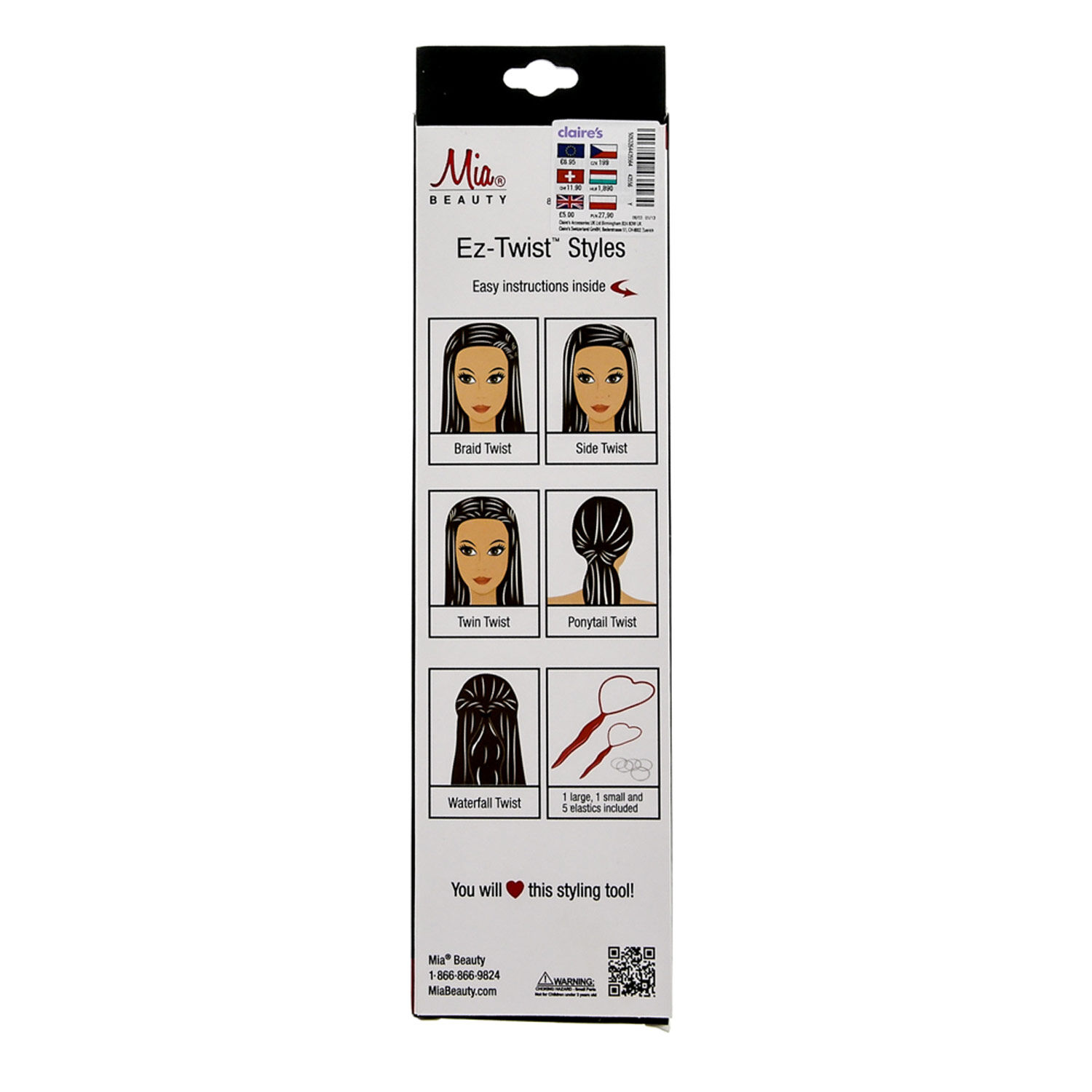 2 Pack Mia EZ-Twist Heart Twist Styling Tool,
