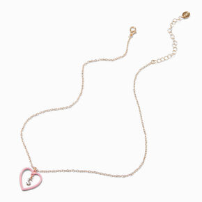 Collier &agrave; pendentif &agrave; initiale &eacute;maill&eacute; couleur dor&eacute;e - Noir, C,