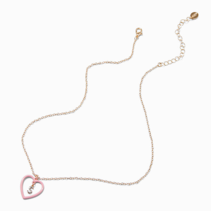 Collier &agrave; pendentif &agrave; initiale &eacute;maill&eacute; couleur dor&eacute;e - Noir, C,