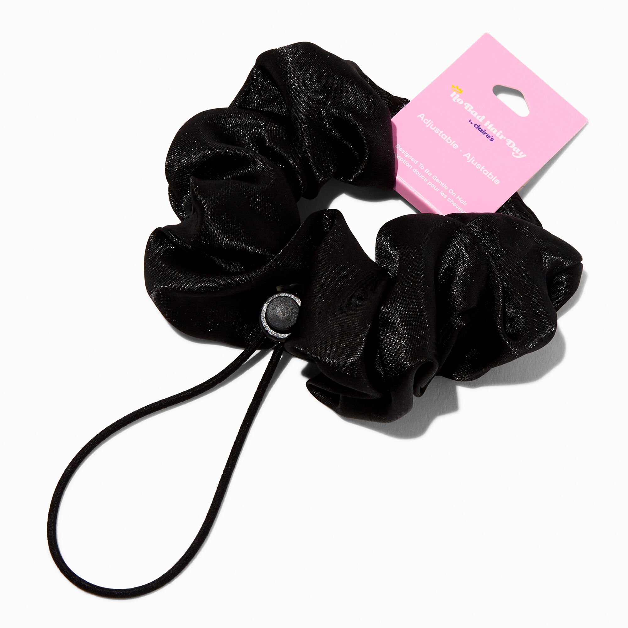 No Bad Hair Day by Claire's Black Adjustable Scrunchie,