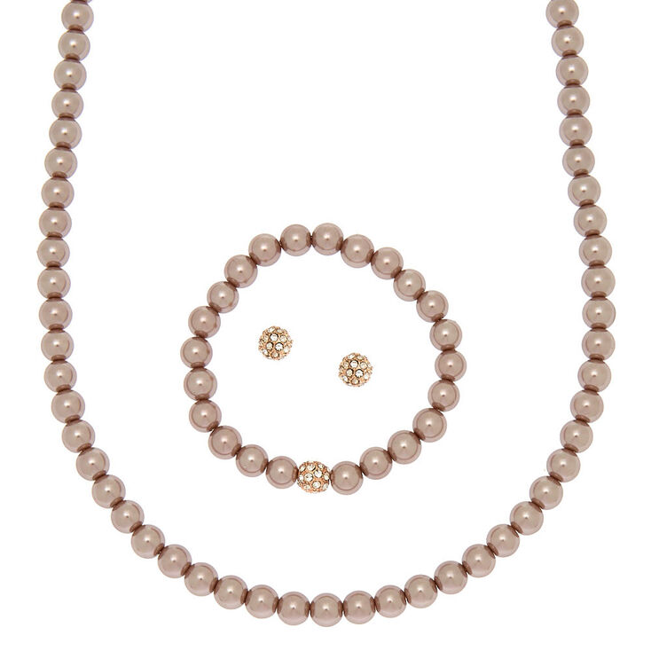 Pearl Jewellery Set - Copper, 3 Pack,